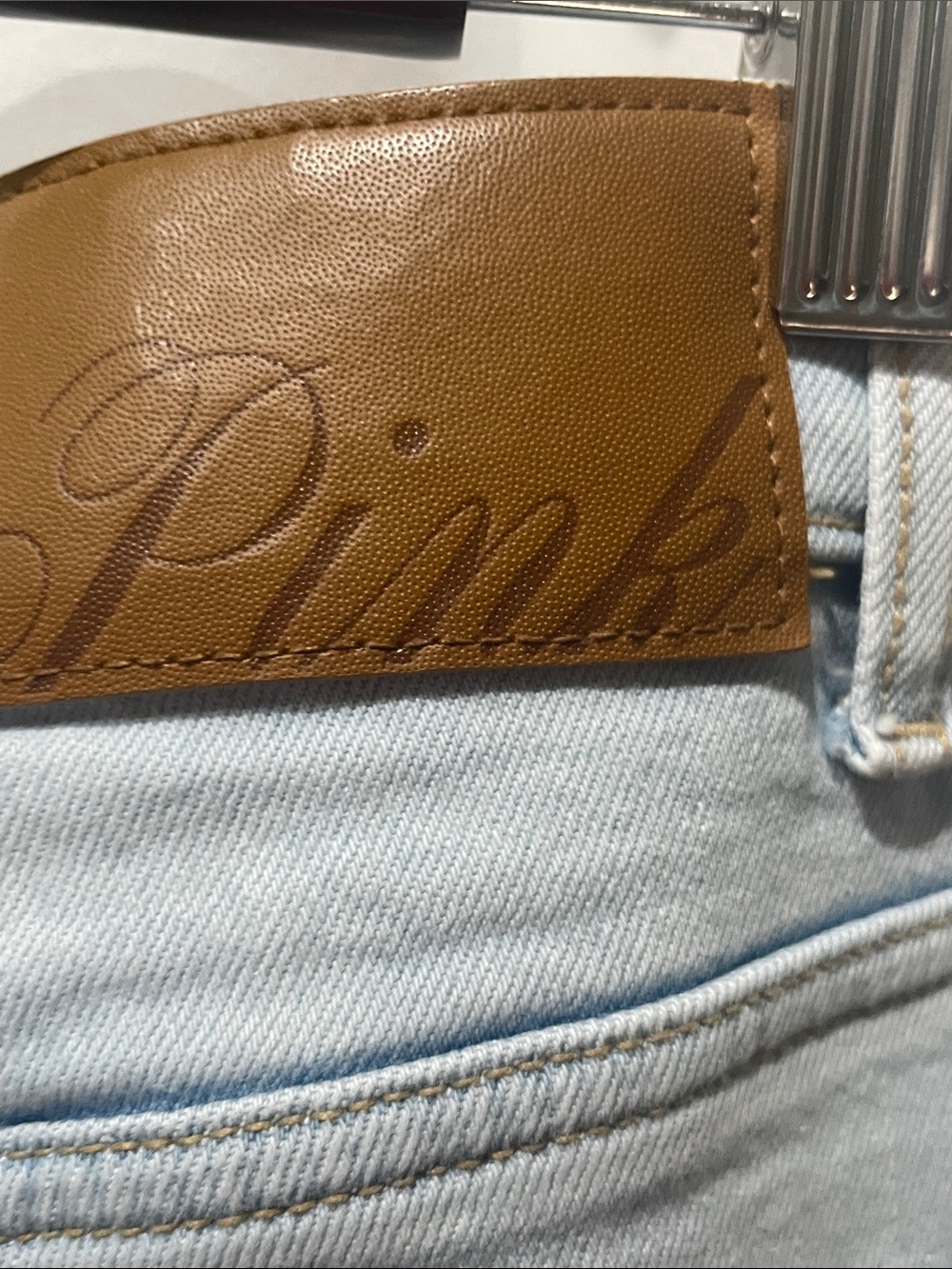 PINK Victoria's Secret Light Blue Distressed Wide-Leg Jeans - Picture 5 of 10